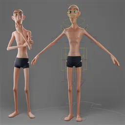 Stylized Beachgoer Male Character