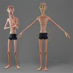 Stylized Beachgoer Male Character