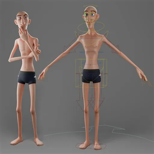 Stylized Beachgoer Male Character