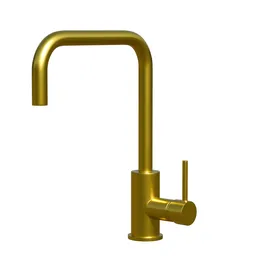 Flow single lever kitchen mixer tap gold