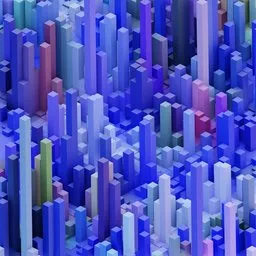 3D Colorful Cube Columns Loop