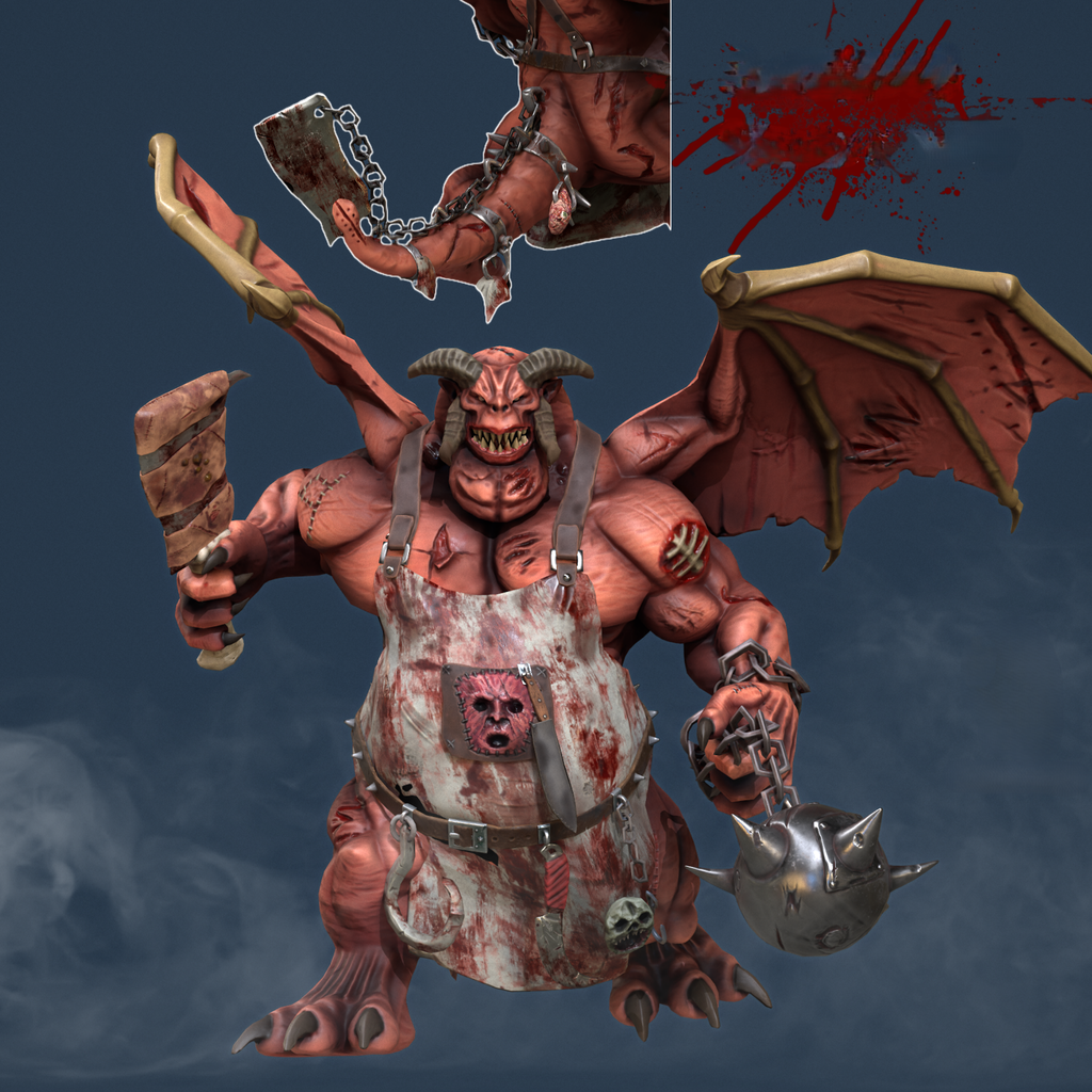Butcher Demon Bossd dark orange | FREE Monsters & Creatures models ...