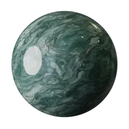 High-resolution PBR marble texture with deep sea-inspired swirling pattern for 3D materials in Blender and similar applications.