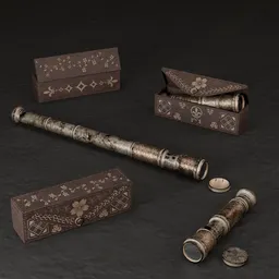 SJ-spyglass telescope brown  leather