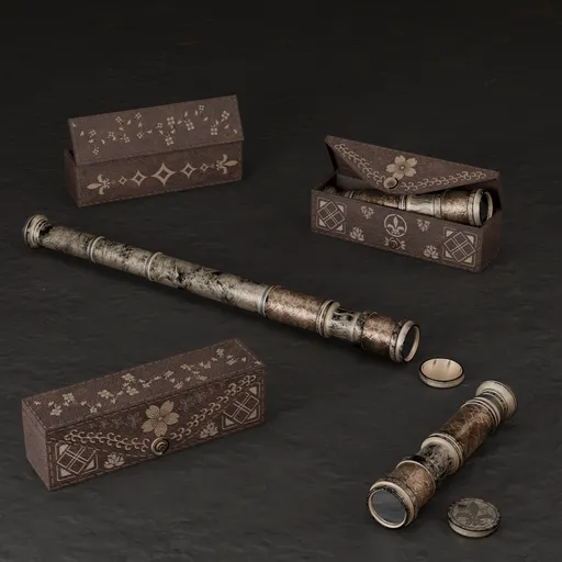 SJ-spyglass telescope brown  leather