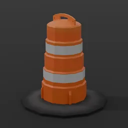 Low Poly Construction Barrel
