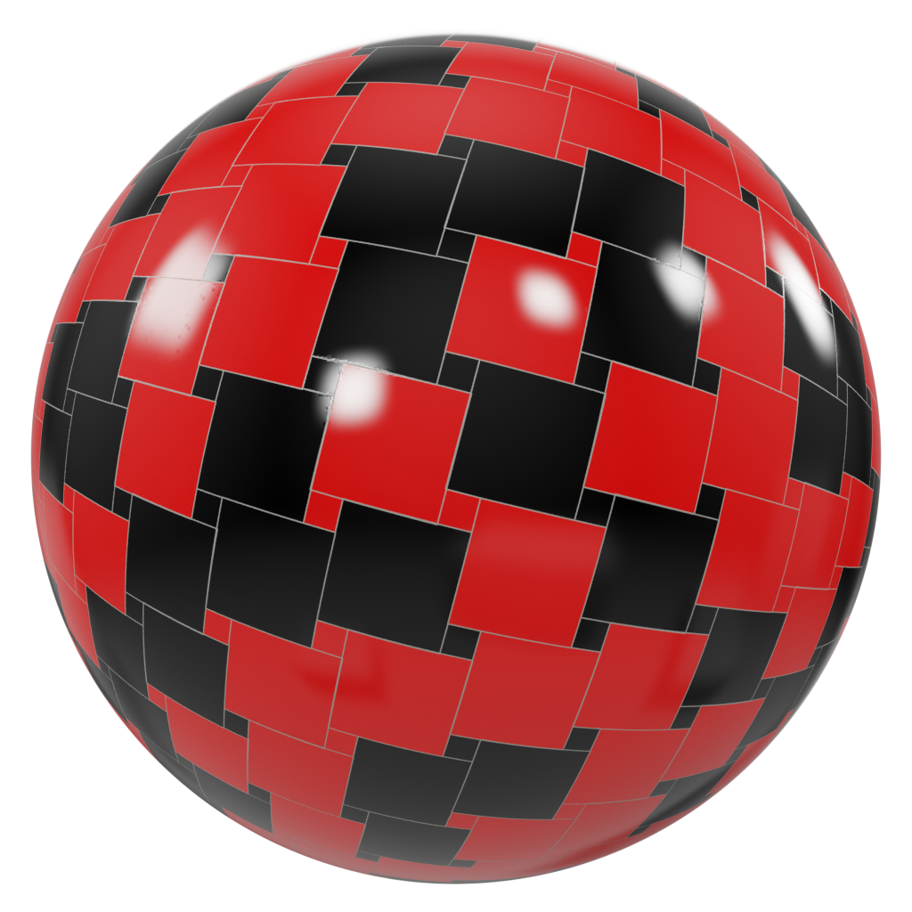 Red black colour Tiles FREE 3D tiles materials BlenderKit