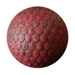 Red fish scale texture ideal for PBR Blender 3D projects, adjustable hue for versatile design applications.