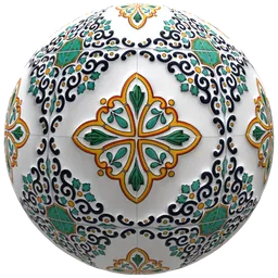 Turquoise Clover Ceramic Tile