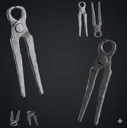 Forged Iron Blacksmith Tongs