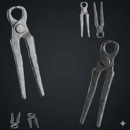 Forged Iron Blacksmith Tongs