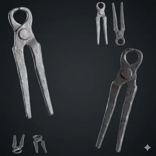 Forged Iron Blacksmith Tongs