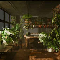 Coffee Bar Plant Minimal Style