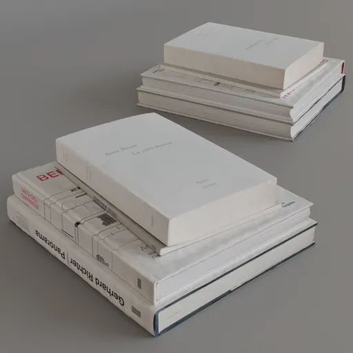 Highly detailed 3D model of a stack of arts and novel books for Blender rendering.
