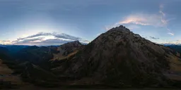 Aerial Mountain Cloudy Sunset