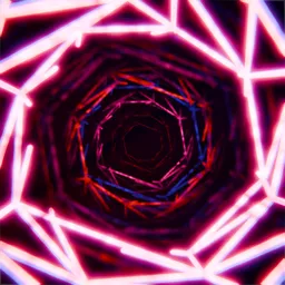 Neon Cyberpunk Hexagonal Tunnel