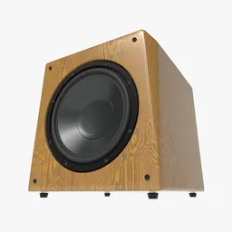 Hi-Fi Subwoofer beige wood