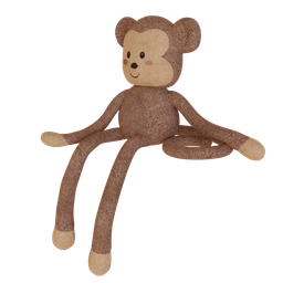 High-quality, realistic stuffed monkey 3D model with detailed texture mapping, suitable for Blender rendering projects.