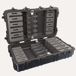 Detailed 3D Blender model open foam-lined weapon case, variant 3, realistic texturing, ideal for industrial renderings.