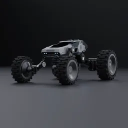 "Highly detailed SciFi Rover 3D model for Blender 3D created following a BenderBros course. Inspired by artists such as Jozef Israëls and Ash Thorp, this truck boasts intricate details and a futuristic design."