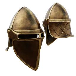 Medieval brass helmet