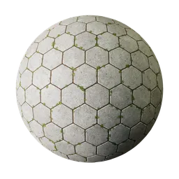 Hexagonal pavement with grass
