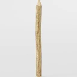 "Realistic Blender 3D wooden stake model with textured surface for street scene enhancement and object building."