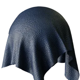 Blue Pebbled Leather