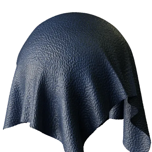Blue Pebbled Leather