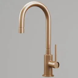 High-quality 3D modeled bronze Kohler faucet, compatible with Blender for kitchen/bathroom renderings.