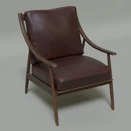 Old Curved Arm Mid Century Chair