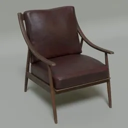 Old Curved Arm Mid Century Chair