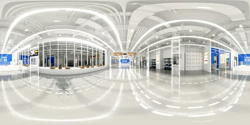 Bright White Empty Exhibition Hall