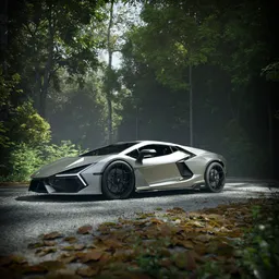 Lamborghini in the forest