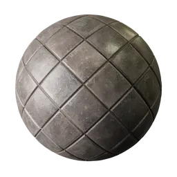 Dark ceramic tile PBR material for 3D Blender, 2K resolution with realistic displacement and stone texture.