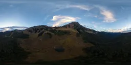 Aerial Mountain Landscape Sunset