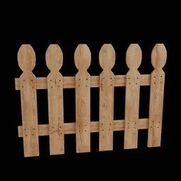 Detailed wooden fence 3D model, suitable for Blender rendering and construction visualization.