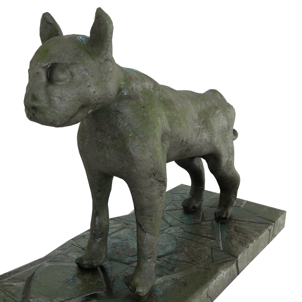 Cat Statue Urban Environment models BlenderKit