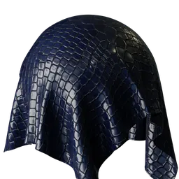 Navy Blue Croco Leather