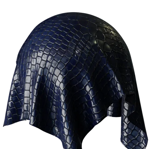 Navy Blue Croco Leather