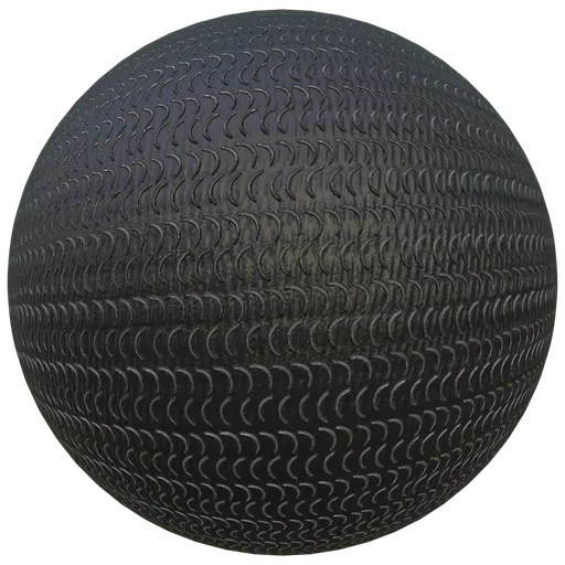 Black textured fabric material with a detailed hook wire pattern for PBR rendering in 3D applications.