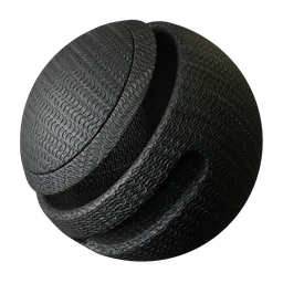 Black textured fabric material with a detailed hook wire pattern for PBR rendering in 3D applications.