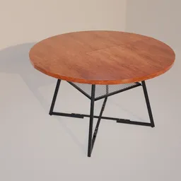 Modern Round Dining Table - Walnut