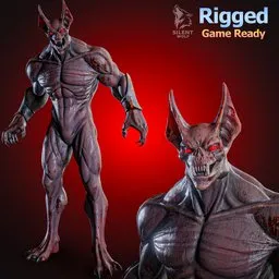 Vampire Bat Demon-Rigged-Animated