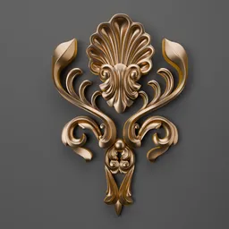 Ornate 3D classic ornament model showcasing intricate detailing, perfect for enhancing Blender 3D design projects.