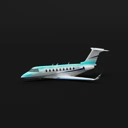 High-detail Gulfstream G280 3D model, crafted in Blender, showcasing luxury business jet design, ideal for corporate travel visuals.