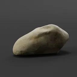 "Photoscanned pebble 3D model for Blender 3D. Detailed body shape with sharp nose and rounded edges. Perfect for adding realistic environment elements to your project."