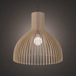 Detailed 3D-rendered wooden pendant ceiling light model suitable for Blender 3D projects.