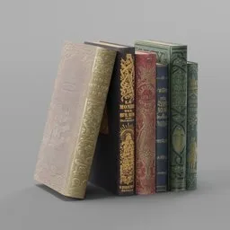 "Get your hands on this vintage 3D model of old books, perfect for historical, educational, or decorative projects in Blender 3D. Add a touch of nostalgia to your collection with this blend of Victorian London and minimalistic design. Available in various sizes for your convenience."