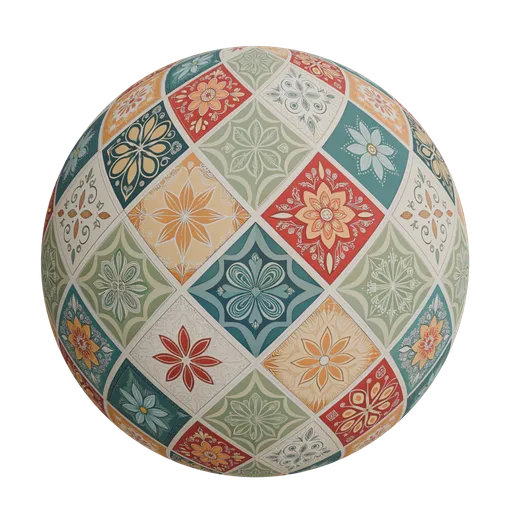 Colorful patchwork wallpaper
